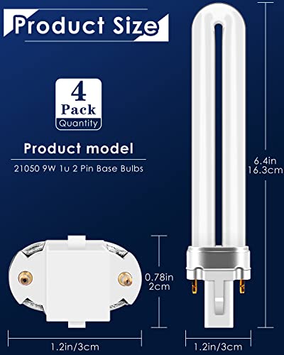 PACETAP 9W Bulbs 21050 Replacement for DynaTrap Models DT3009, DT3019 and DT3039, U Shape Replacement Bulbs Light for DynaTrap (4 Pack)