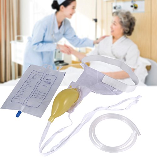 Urinal Pee Holder, 1000ml Re-useable Wearable Male Female Urine Bag for Urinary Incontinence with Portable Elastic Waistband, No Spill, No Smell, No Mess (1000ml Male)