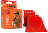 KT Tape, Pro Synthetic Kinesiology Athletic Tape, 20 Count, 10” Precut Strips, Rage Red