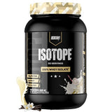 REDCON1 Isotope 100% Whey Isolate, Vanilla - Keto Friendly Whey Protein Powder - Low Carb + Zero Sugar Whey Protein Isolate - Keto Protein Powder (30 Servings)