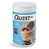 Quest Nutrition Cookies & Cream Protein Powder; 20g Protein; 1g Sugar; Low Carb; Gluten Free; 1.6 Pound; 24 Servings