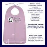 Funny Adult Bibs for Women & Men. Washable Reusable Clothing Protectors for Adults. Waterproof Backing + Built-In Crumb Catcher