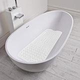 YINENN Bath Tub Shower Mat 40 x 16 Inch Non-Slip and Extra Large, Bathtub Mat with Suction Cups, Machine Washable Bathroom Mats with Drain Holes, White