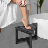 Shower Foot Rest 12 in - Shower Seat for Inside Shower - Shower Bench, Shower Stool for Shaving Legs, Corner Stool Suitable for Small Shower Spaces (Rustic Black)