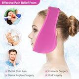 Hilph Face Ice Pack Wisdom Teeth Ice Pack Head Wrap for TMJ, Chin Pain Relief, Jaw Ice Pack Wrap for Oral Surgery with 4 Hot Cold Therapy Nylon Gel Packs for Tooth Extraction, Dental Implants (Red)