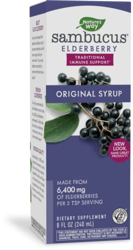 Nature's Way Sambucus Original Black Elderberry Syrup, Traditional Immune Support*, Berry Flavored, 8 Fl. Oz.