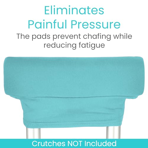 Vive Premium Crutch Pads & Hand Grips - Comfortable, Breathable, Machine Washable Padding - Moisture Wicking & Odor Reducing Pillow Accessory Covers for Adult & Youth Walking Crutches