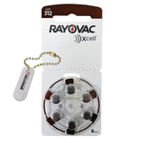 Rayovac Mercury Free Xcell Size 312 Hearing Aid Batteries (60 Batteries) + Keychain