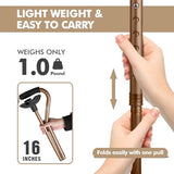 KINGGEAR Adjustable Cane for Men & Women - Lightweight & Sturdy Offset Walking Stick (Bronze)