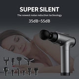 OLsky Massage Gun Deep Tissue, Handheld Electric Muscle Back Massager, High Intensity Percussion Massagers Device for Pain Relief with 10 Attachments & 30 Speed(Grey)
