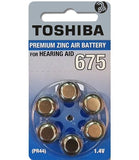 Toshiba Hearing Aid Batteries Size 675, PR44, (60 Batteries)