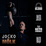 Jocko Mölk Whey Protein Powder (Chocolate) - Keto, Probiotics, Grass Fed, Digestive Enzymes, Amino Acids, Sugar Free Monk Fruit Blend - Supports Muscle Recovery & Growth - 31 Servings (2lb Old Tub)