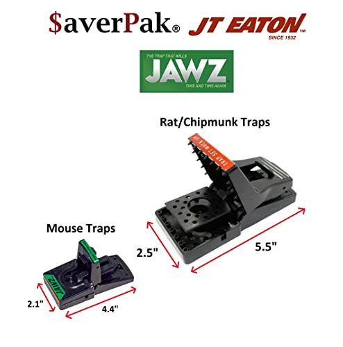 $averPak 4 Pack - Includes 4 JT Eaton Jawz Mouse Traps for use with Solid or Liquid Baits