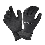 XUKER Water Gloves, 3mm & 5mm Neoprene Five Finger Warm Wetsuit Winter Gloves for Scuba Diving Snorkeling Paddling Surfing Kayaking Canoeing Spearfishing Skiing (3mm-Black, S)