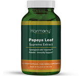 Harmony Nutraceuticals Papaya Leaf Supreme Extract Highest Potency Maximum Bioactivity Organic Dr. Gumman's Clinical Grade 120 Vegan Capsules Synergized with Triperine