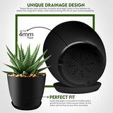 Utopia Home - Plant Pots Indoor with Drainage - 7/6.6/6/5.3/4.8 Inches Home Decor Flower Pots for Indoor Planter - Pack of 10 Plastic Planters for Indoor Plants, Cactus, Succulents Pot - Black