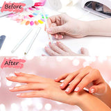 10 Pieces White Nail Pencils 2-In-1 Nail Whitening Pencils French Manicure Pen with Cuticle Pusher Cap for DIY Nail Design Manicure Supplies
