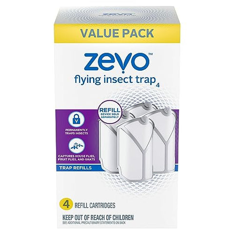 Zevo. Flying Insect Trap (4 Count Refill Pack).