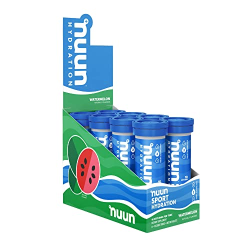 Nuun Sport Electrolyte Tablets for Proactive Hydration, Watermelon, 8 Pack (80 Servings)