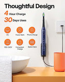Bitvae Electric Toothbrush for Adults and Kids, ADA Accepted Ultrasonic Toothbrush with Rechargeable Power, Travel Ultrasonic Toothbrush with 8 Heads, Midnight Blue D2