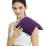 Heating Pad Microwavable with Washable Cover, 8 x 12 Multipurpose Microwave Heating Pad for Neck and Shoulders, Moist Heat Bean Bag Warm Compress for Knee, Muscles, Joints, Wrist (Dark Purple)