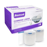 Senvok Commode Liners with Highly Absorbent Pads - [Lemon Scent Pack of 60] - Medical Grade - Universal Fit - Leak-Proof - Bedside Commode Liners and Pads Disposable, Toilet Liners Disposable Adult