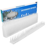 KKUYT Defender Spikes, 12 Pack Plastic Bird Spike, Outdoor Wall Cat & Pigeon Spikes, 17 Feet Security Fence Spikes Anti-Theft Climb Strips for Roof, Railing (Clear-12 PCS)…