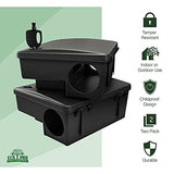 Rat Bait Stations by Eco Pro Pest Control | 2-Pack, Refillable Rat & Mouse Bait Station | Kid & Pet-Safe Indoor & Outdoor Rat Bait Station | with 2 Locks & Keys | Cruelty-Free Rat Trap Alternative