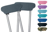 Universal Crutch Underarm Pad Covers - Luxurious Soft Fleece with Sculpted Memory Foam Cores (Gray)