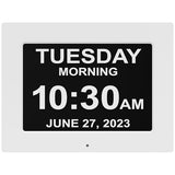 American Lifetime 【New 2023】 Dementia Clock Large Digital Clock for Seniors, Digital Clock Large Display with Custom Alarms, Clock with Day & Date for Elderly, Large Number Digital Clock White