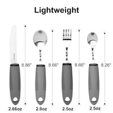 HoEase Bendable Adaptive Utensil Set - Arthritis Aid Silverware for The Elderly, Parkinson's, Hand Tremors, Weak Hand Grip & Handicapped - Easy Grip for Shaking and Trembling Hands