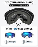 OutdoorMaster Ski Goggles with Cover Snowboard Snow Goggles OTG Anti-Fog for Men Women