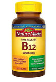 Nature Made Vitamin B12 1000mcg, Dietary Supplement for Energy Metabolism Support, Time Release, 75 Tabletss,-