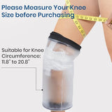 Allhercom Knee Cast Cover for Shower, Watertight Knee Shower Protector after Surgery, Waterproof Shower Cover for Knee Replacement Recovery, Fit Knee Circumference 11.8" to 20.8"