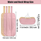 4Pcs Castor Oil Pack Wrap Reusable Castor Oil Packs for Liver Detox Waist and Neck Wrap for Thyroid, Constipation Inflammation (Oil Not Included) Khaki+Pink