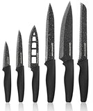 Granitestone Nutriblade 6 Piece - Ultra Sharp, PFOA-Free Stainless Steel Blades, Kitchen Knife Set, with Nonstick Granite Coating, Easy-Grip Handle, Dishwasher-safe