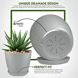 Utopia Home - Plant Pots Indoor with Drainage - 7/6.6/6/5.3/4.8 Inches Home Decor Flower Pots for Indoor Planter - Pack of 10 Plastic Planters for Indoor Plants, Cactus, Succulents Pot - Gray