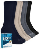 Doctor's Select Mens Diabetic Socks - 4 Pairs | Black, Gray, Beige, Navy | Neuropathy Socks for Men | Diabetic Socks for Men | Mens Diabetic Socks size 10-13 | Diabetic Crew Socks for Men