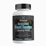 Primal Being Grassfed Beef Testes, Supports Vitality, Libido, Hormonal Health, Male Reproduction - 120 Capsules, 2000mg per Serving