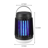 Solar Bug Zapper Outdoor Waterproof Mosquito Zapper for Patio Home Camping, 3 in 1 Cordless Mosquito Light Killer Portable Small Bug Zapper - Camping Light, Mosquito Killer, Flashlight - Black, 2 PCS