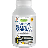 ANDREW LESSMAN Maximum Essential Omega-3 Orange - 60 Softgels - Ultra-Pure, High Potency Omega-3 Oils. High DHA, No Stomach Upset, No Contaminants, No Mercury. Small Easy to Swallow Softgels