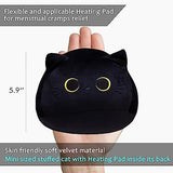 CRIMMY Heating Pad for Menstrual Cramps Period & Neck Shoulder Pain Relief, Portable Cuddly 19.7" Plush Cat with a Hot Soft Belly USB Powered, Gift for Daughter Girlfriend Wife (Black cat Head)