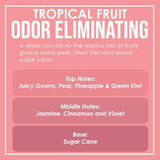 Tropical Fruit Odor Eliminating Highly Fragranced Candle - Eliminates 95% of Pet, Smoke, Food, and Other Smells Quickly - Up to 80 Hour Burn time - 12 Ounce Premium Soy Blend