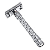WEIDI Stepless Adjustable Butterfly Double Edge Safety Razor Reusable Rust-proof Manual Wet Shaving Shaver for Men Women with 10 Swedish Blades