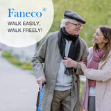 FANECO Walking Cane for Women/Men, Free Standing Folding Cane for Seniors, Pivoting Quad Base for Balance and Stability, Lightweight Adjustable Walking Stick for Elderly