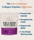 Live Conscious Collagen Peptides Powder - Hair, Skin, Nail, and Joint Support - Type I & III Collagen - Naturally-Sourced Hydrolyzed Protein - 82 Servings - 16oz (2-Pack)