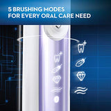 Oral-B 7500 Electric Toothbrush, Orchid Purple with 4 Brush Heads and Travel Case - Visible Pressure Sensor to Protect Gums - 5 Cleaning Modes - 2 Minute Timer