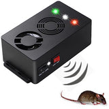 Angveirt Under Hood Rodent Repeller Battery Operated Rodent Pest Repellent Mouse Rat Repeller Electronic Ultrasonic Mice Repeller with Strobe Lights Deterrent Under Hood Animal Repeller