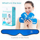 Face Ice Pack Wrap for TMJ Relief, Wisdom Teeth, Jaw, Head and Chin, 4 Reusable Hot and Cold Gel Packs, Pain Relief for Mouth, Oral and Facial Surgery