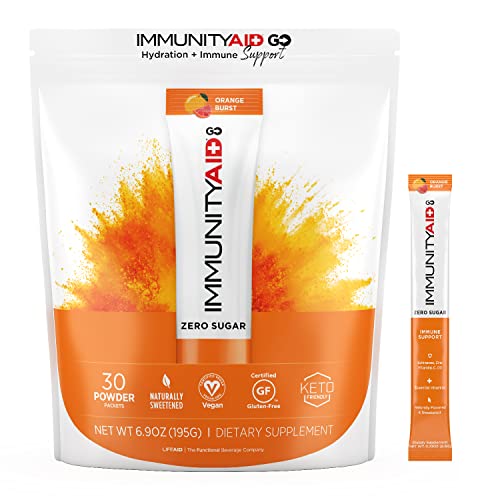 Immunity AID GO! Zero Sugar Immunity + Hydration Packet, Vitamin C, Ec